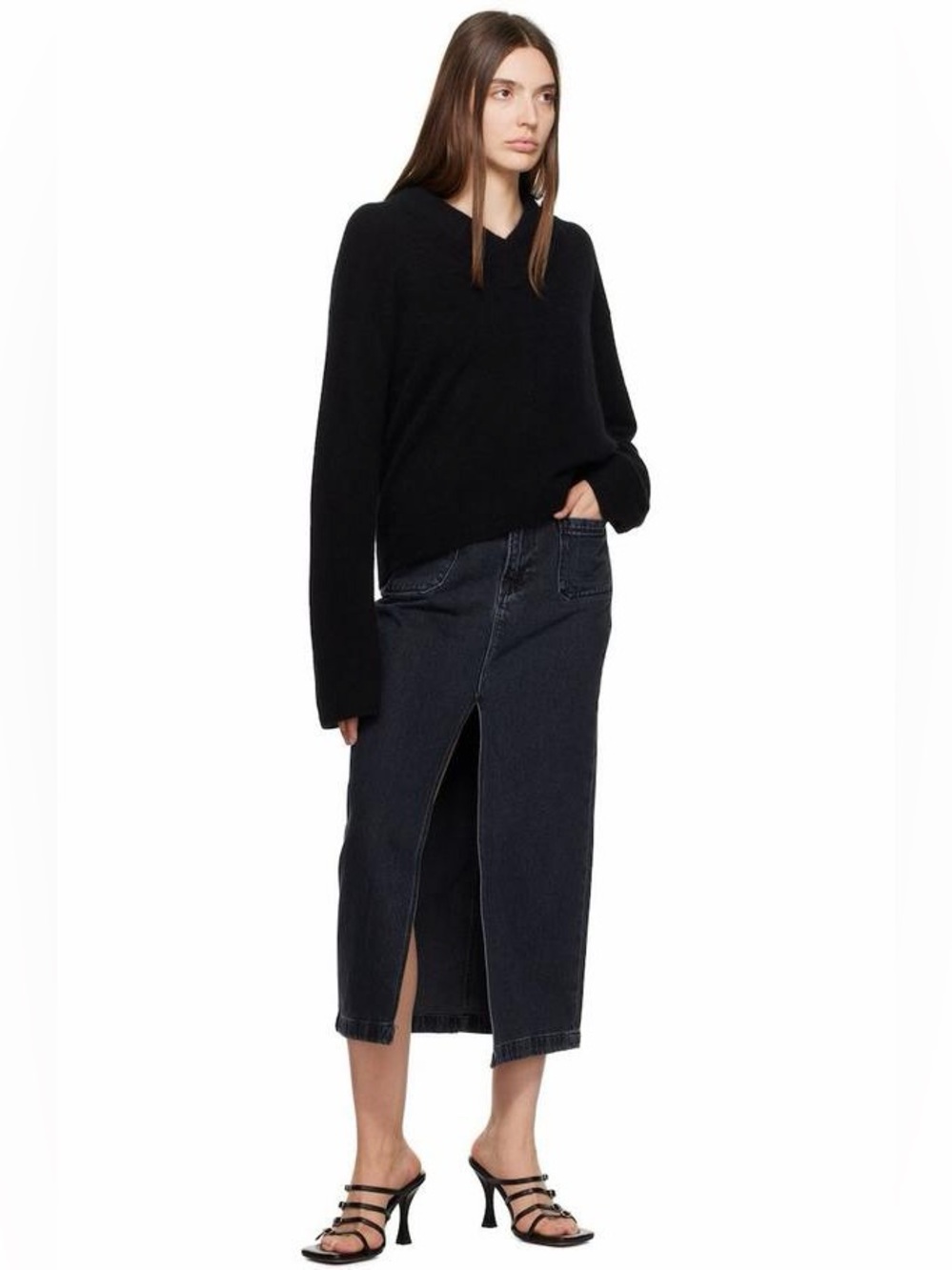 FRAME Le Bardot Denim Maxi Skirt 23 waist NWOT
